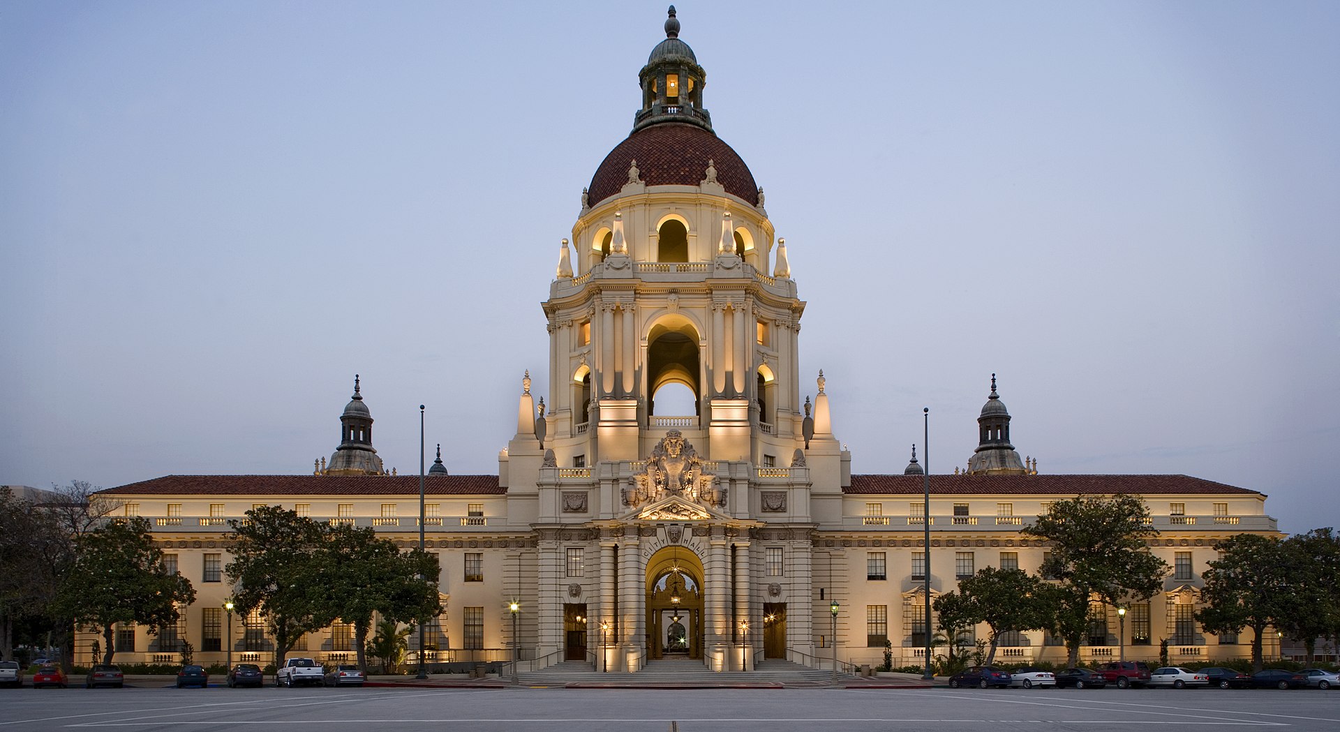 Pasadena City Hall at dusk