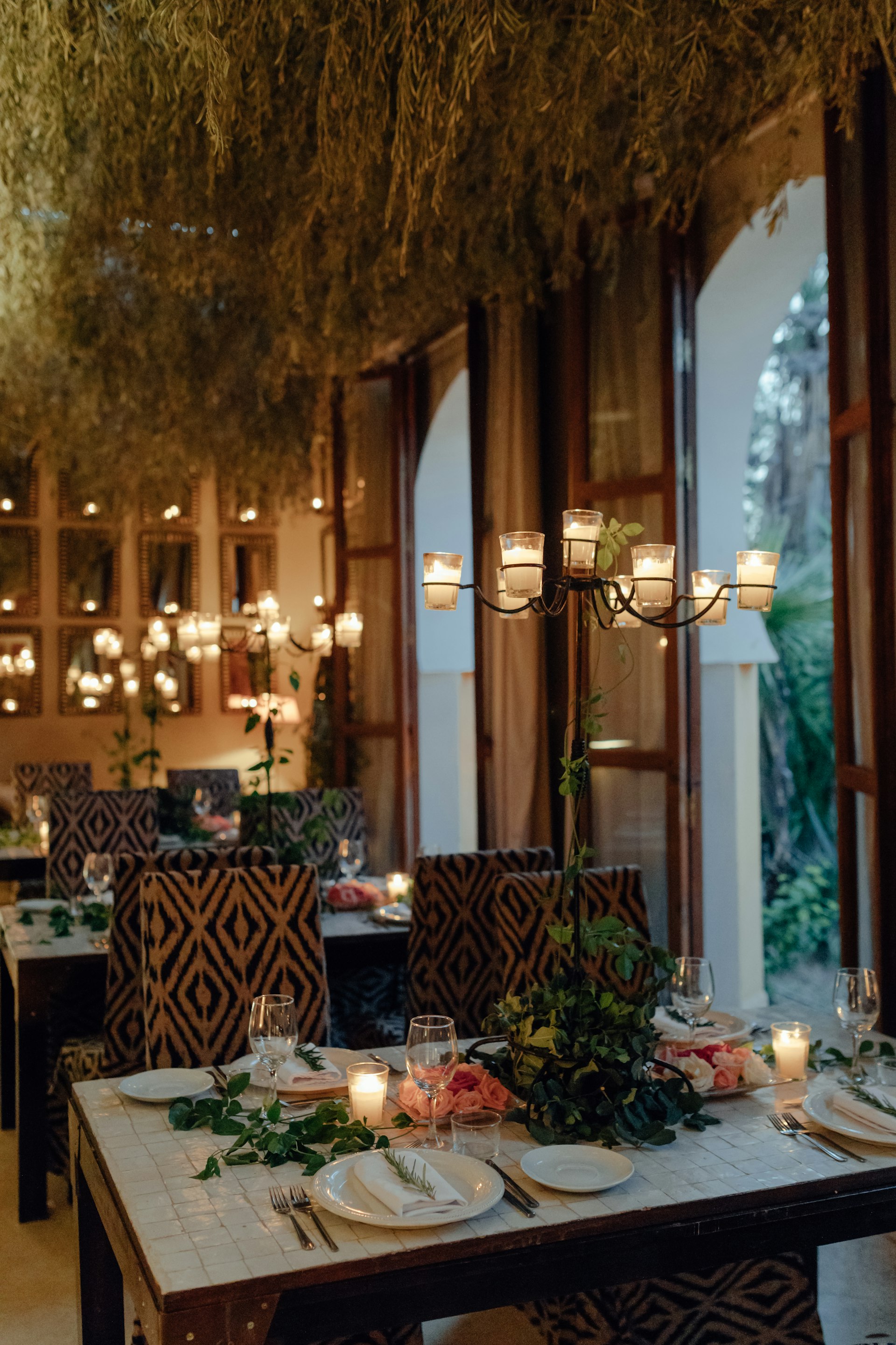 A candlelit private dining room